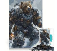 Rompecabezas de 1000 Piezas Oso Robot Clean Fit Decoración Actividad Mental Inteligente Tiempo de Juego Acogedor Regalo Divertido de Navidad (38x52cm)