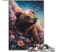 Rompecabezas de 1000 Piezas Oso Rosa Marrón para Adultos y Adolescentes Juguete de Entretenimiento Familiar, Toda la Familia (50x75cm)