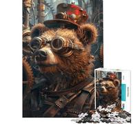 Rompecabezas de 1000 Piezas - Oso Steampunk - Ideal para cumpleaños y Navidad Mejora la Memoria Juegos educativos para Mayores de 14 años Juego de Rompecabezas Disponible (38x26cm)