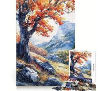 Rompecabezas de 1000 Piezas Otoño Solitario para Adultos, Juguete de lógica Mental, Juego de Mesa Tiempo de Serenidad, Corte Firme, (38x26cm)