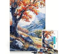 Rompecabezas de 1000 Piezas Otoño Solitario para Adultos, Juguete de lógica Mental, Juego de Mesa Tiempo de Serenidad, Corte Firme, (38x26cm)
