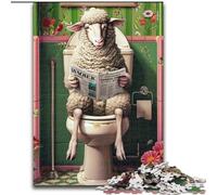 Rompecabezas de 1000 Piezas Oveja en el baño para Adultos Navidad y Año Nuevo (26x38cm)