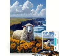Rompecabezas de 1000 Piezas Ovejas en un Campo de Flores para Adolescentes Ideal para Relajarse, Mejorar la Memoria y Crear una Obra de Arte nítida 38x52cm