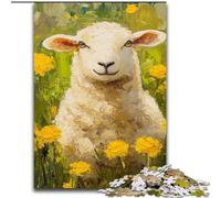 Rompecabezas de 1000 Piezas Ovejas y Flores para Adultos y Adolescentes Interacción Entre Padres e Hijos Que Reduce el estrés (26x38cm)