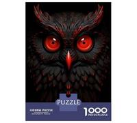 Rompecabezas De 1000 Piezas Owl Red and Black Animals Rompecabezas para Adultos Juego Familiar Decoración Perfecta Cumpleaños Y Navidad 52x38cm/1000pcs