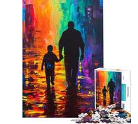 Rompecabezas de 1000 Piezas Padre e Hijo Divertido Paseo Colorido pintando en casa Actividades decoración de Pared Juego práctico para Mayores de 14 años 50x75cm