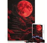 Rompecabezas de 1000 Piezas Pagoda de la Luna Roja para Adolescentes Mejora la Memoria Cómodo y Relajante Corte Firme Regalo Festivo (38x52cm)