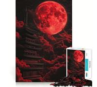 Rompecabezas de 1000 Piezas Pagoda de la Luna Roja para Adolescentes Mejora la Memoria Cómodo y Relajante Corte Firme Regalo Festivo (38x52cm)