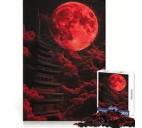 Rompecabezas de 1000 Piezas Pagoda de la Luna Roja para Adolescentes Refuerza la Memoria y el vínculo Familiar Bordes precisos Regalo Original (50x75cm)