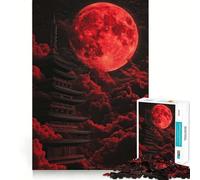 Rompecabezas de 1000 Piezas Pagoda de la Luna Roja para Adolescentes Refuerza la Memoria y el vínculo Familiar Bordes precisos Regalo Original (50x75cm)