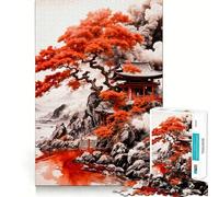 Rompecabezas de 1000 Piezas Pagoda del Río Rojo para Adultos Fortalece la Memoria, Alivia el estrés y Mejora la Calidad Regalo de cumpleaños Sorpresa (38x52cm)