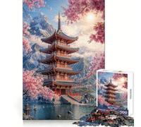 Rompecabezas de 1000 Piezas Pagoda Junto al Lago para Adultos Juguete Inteligente para el hogar Decoración de Pared con Corte preciso (38x26cm)