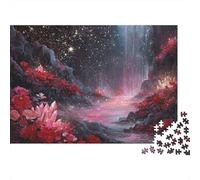 Rompecabezas de 1000 Piezas Paisaje de Cristal Fantástico Paisaje de Montaña Mágica con Dragón Adultos Juego Educativo Hermosa Decoración Difícil Desafiante Cumpleaños 70x50cm Regalo