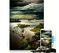 Rompecabezas de 1000 Piezas Paisaje de ensueño del río Amazonas para Adolescentes Juego de Habilidades mentales Corte láser para un Ajuste Actividad Relajante para Grupos en Interiores