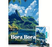 Rompecabezas de 1000 Piezas Paisaje de la Isla de Bora Bora Diversión Garantizada,Juego Que estimula la Mente,Tiempo de Juego Tranquilo, 38x26cm