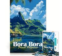 Rompecabezas de 1000 Piezas Paisaje de la Isla de Bora Bora Piezas precisas para divertirse,ejercitar la Mente,Jugar en Momentos de Paz o Decorar en Navidad 38x52cm