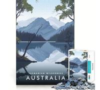Rompecabezas de 1000 Piezas Paisaje de la Naturaleza Salvaje de Tasmania Bordes Finos Ideal para ejercitar la Mente, Relajarse y Disfrutar de un Regalo artístico navideño (50x75cm)