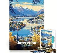 Rompecabezas de 1000 Piezas,Paisaje de Queenstown,Nueva Zelanda Ideal para Cortar y Decorar Juego cognitivo Jugar en Cualquier Momento Juego de cumpleaños (38x26cm)