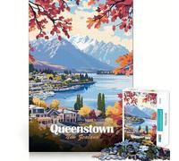 Rompecabezas de 1000 Piezas,Paisaje de Queenstown,Nueva Zelanda Ideal para Cortar y Decorar Juego cognitivo Jugar en Cualquier Momento Juego de cumpleaños (50x75cm)