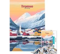 Rompecabezas de 1000 Piezas Paisaje de Tromsø Noruega Desafío de Inteligencia Cerebral Juguetes adictivos Juego práctico Regalo de cumpleaños Regalos de Amigo Invisible (Tamaño 75x50cm)