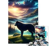 Rompecabezas de 1000 Piezas Paisaje del Lobo Solitario Actividades Divertidas en casa Carrera de Velocidad Manual Juegos educativos para Mayores de 14 años Juego de Rompecabezas (38x52cm)