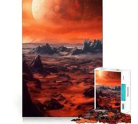 Rompecabezas de 1000 Piezas Paisaje del Planeta Rojo Marte para Adolescentes Juguete de lógica Fuerte Tiempo en Familia Borde Transparente Sorpresa cálida (50x75cm)