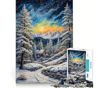 Rompecabezas de 1000 Piezas Paisaje Invernal de Van Gogh para Adultos Juego Mental Divertido con tecnología Avanzada de Corte láser Un Reto entretenido para Pasar el Tiempo (38x26cm)