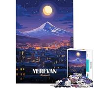 Rompecabezas de 1000 Piezas Paisaje Nocturno de Ereván Armenia para Juego Educativo Juguete desafiante para Juegos educativos Regalos para cumpleaños tamaño 75x50cm