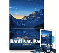 Rompecabezas de 1000 Piezas Paisaje Nocturno del Parque Nacional Banff,Bordes definidos,decoración Creativa,Juguete para desarrollar la Habilidad,Tiempo fácil,diversión, (38x26cm)