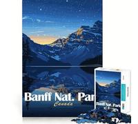 Rompecabezas de 1000 Piezas Paisaje Nocturno del Parque Nacional Banff,Bordes definidos,decoración Creativa,Juguete para desarrollar la Habilidad,Tiempo fácil,diversión, (38x52cm)