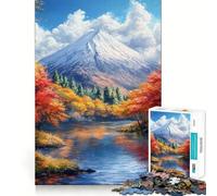 Rompecabezas de 1000 Piezas Paisaje otoñal de montaña y Lago Corte Diversión Inteligente Actividad Divertida Momento Acogedor Cumpleaños Arte y Juego (50x75cm)