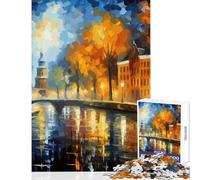 Rompecabezas de 1000 Piezas Paisaje Urbano al Amanecer decoración del hogar Juguetes Regalos de cumpleaños Juego Educativo Entrena tu Cerebro y Tus Manos tamaño 38x52cm