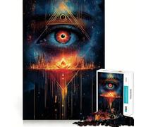 Rompecabezas de 1000 Piezas Paisaje Urbano con Ojo Que Todo lo ve para Adultos Juguete para Resolver Problemas Juego de Corte de Calidad Profesional Actividad Relajante para Grupos en Interiores