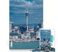 Rompecabezas de 1000 Piezas Paisaje Urbano de Auckland con Sky Tower Corte Diversión Inteligente Actividad Divertida Momento Acogedor Cumpleaños Arte y Juego (38x26cm)