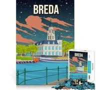 Rompecabezas de 1000 Piezas,Paisaje Urbano de Breda,Países Bajos,póster de Viaje,Bordes impecables,Divertido Rompecabezas,Regalo para Relajarse,Juego,Regalo de cumpleaños artístico (38x26cm)