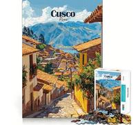 Rompecabezas de 1000 Piezas,Paisaje Urbano de Cusco,Perú,Ajuste, Arte,Juego de Habilidad Mental,Tiempo de Descanso,Juego, (38x26cm)