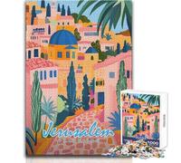 Rompecabezas de 1000 Piezas: Paisaje Urbano de Jerusalén Juego difícil, desafío e Imposible Apto para Mayores de 14 años (tamaño 50x75cm)