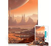 Rompecabezas de 1000 Piezas Paisaje Urbano de Marte, Planeta Rojo para Adolescentes, Juguete de lógica Fuerte, Tiempo en Familia, Borde Transparente, cálida Sorpresa (50x75cm)