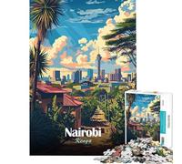 Rompecabezas de 1000 Piezas Paisaje Urbano de Nairobi Kenia Juego Familiar Que desafía la Inteligencia Juguete adictivo Gran Regalo para quienes Buscan Juegos Que mejoren la Memoria (tamaño 38x52cm)