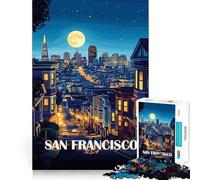 Rompecabezas de 1000 Piezas Paisaje Urbano de San Francisco de Noche Encaja a la perfección Juguete artístico para desarrollar la Creatividad y la Capacidad de relajación Ideal para la decoración