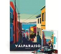 Rompecabezas de 1000 Piezas, Paisaje Urbano de Valparaíso, Chile Diseño Limpio y Decorativo Juego Mental Regalo Ideal para Relajarse y Disfrutar en cumpleaños (50x75cm)