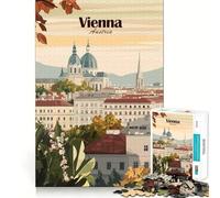 Rompecabezas de 1000 Piezas, Paisaje Urbano de Viena, Austria, póster de Viaje, decoración de Bordes limpios, Juego cognitivo, Juguete, diversión fácil, Ocio (38x52cm)