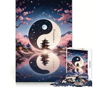 Rompecabezas de 1000 Piezas Paisajes Yin y Yang para Adolescentes Poder de Recuerdo Placer Relajante Bordes precisos Sorpresa de cumpleaños (38x52cm)