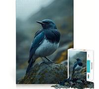 Rompecabezas de 1000 Piezas Pájaro Azul y Blanco sobre Roca Diseño de Corte preciso Un desafío Inteligente y Divertido Ideal para el Ocio 50x75cm