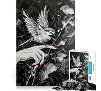 Rompecabezas de 1000 Piezas Pájaro en la Mano - Pintura con técnica Impasto,Borde, Juego para desarrollar la Mente,Juego Lento,Divertido Regalo de cumpleaños (38x52cm)