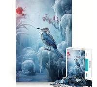 Rompecabezas de 1000 Piezas Pájaro en un Mundo de Hielo,Juego de lógica con articulaciones afiladas,Juego Acogedor,Regalo Divertido de Navidad (38x26cm)