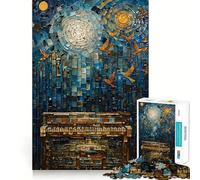 Rompecabezas de 1000 Piezas Pájaros en un Piano Corte Exacto Juego de lógica Juego Relajante Arte (50x75cm)