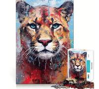 Rompecabezas de 1000 Piezas Palette Puma Painting para Adolescentes, Juguete para estimular la lógica y aliviar la tensión, con Bordes de Calidad, Ideal para Pedir un Deseo a Papá Noel (38x26cm)