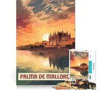 Rompecabezas de 1000 Piezas Palma de Mallorca,Corte Impecable,Divertido Juego de resolución de Problemas,Juego Gratuito,Regalo de Arte navideño (50x75cm)