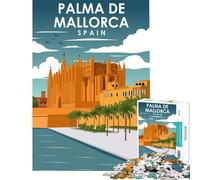 Rompecabezas de 1000 Piezas Palma de Mallorca España Juegos educativos Juego desafiante Juguetes Regalos para Mujeres Hombres Actividades Familiares Tamaño 38x52cm